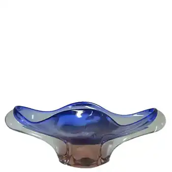 (image for) Chřibská #231/2/27 Czech Pink & Blue Glass Bowl
