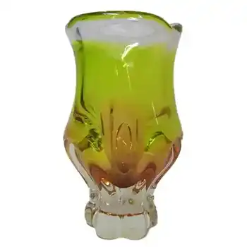 (image for) Chřibská #240/1/19 Czech Yellow & Orange Glass Vase