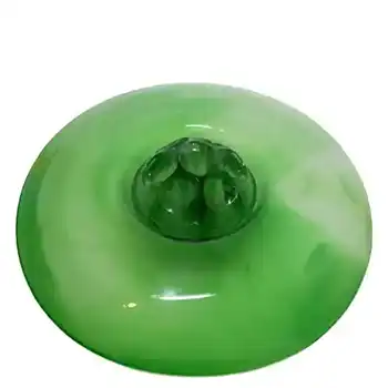 (image for) Davidson #204D Art Deco Green Cloud Glass Posy Bowl
