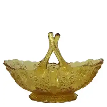(image for) Davidson 1900's Amber Glass 'Lady Chippendale' Bowl