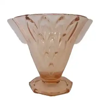 (image for) Stölzle #19083 Czech Art Deco 1930's Pink Glass Vase