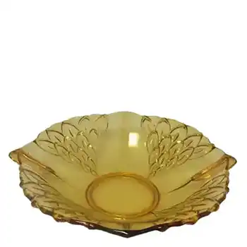 (image for) Stölzle #19072 Czech Art Deco 1930's Amber Glass Bowl