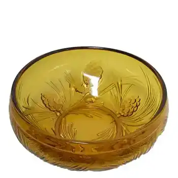 (image for) Jobling #5000 1930's Amber Art Deco Glass Fircone Bowl