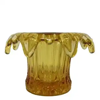 (image for) Sowerby 1930's Art Deco Amber Glass Posy Bowl/Vase