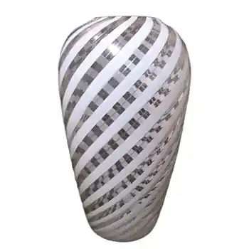 (image for) Murano White Filigree + Copper Aventurine Glass Vase
