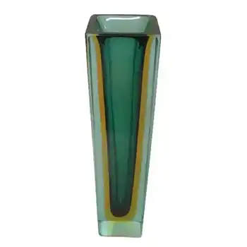 (image for) Large Murano/Sommerso Faceted Glass Block Vase