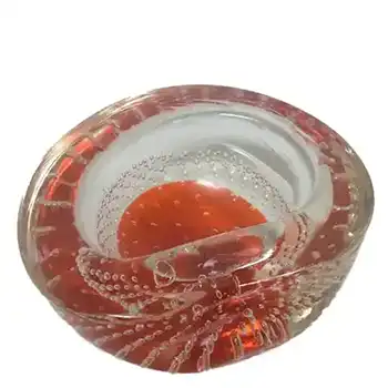 (image for) Galliano Ferro Murano Red & Clear Glass Bullicante Bowl