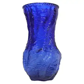 (image for) Selezione IVV Italian Blue Glass Bark Textured Vase