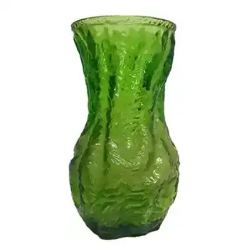 (image for) Selezione IVV Italian Green Glass Bark Textured Vase