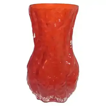(image for) Selezione IVV Italian Red Glass Bark Textured Vase