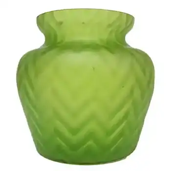 (image for) Art Nouveau 1900's Iridescent Green Glass Antique Vase