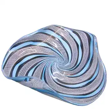 (image for) Murano Latticino/Zanfirico & Aventurine Glass Dish/Bowl