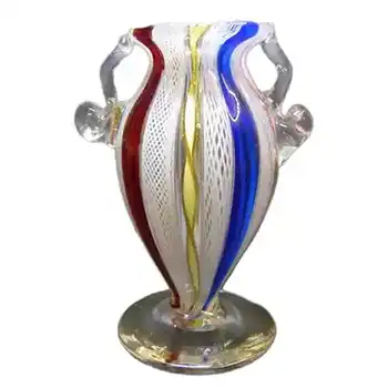 (image for) Murano / Venetian Zanfirico & Aventurine Glass Miniature Vase