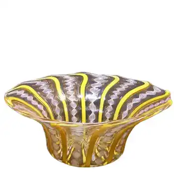 (image for) Salviati Latticino/Zanfirico & Aventurine Glass Bowl