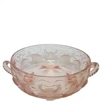 (image for) Bagley #3000 Art Deco Pink Glass 'Marine' Bowl