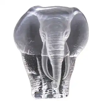(image for) Mats Jonasson #33139 Glass Paperweight Elephant - Signed