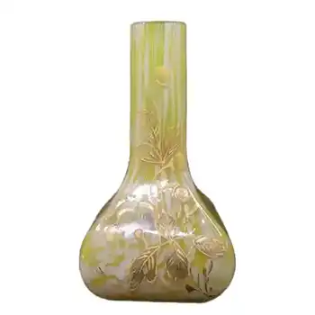(image for) Welz Bohemian Lemon Yellow & White Spatter Glass Vase