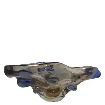 (image for) Mstisov Czech Pink & Blue Glass 'Niagara' Bowl by Karel Zemek