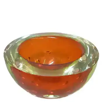 (image for) Galliano Ferro Murano Geode Orange & Uranium Sommerso Glass Bowl