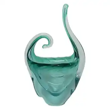 (image for) Murano/Sommerso Turquoise Blue Organic Glass Vase