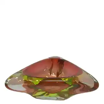 (image for) Arte Nuova Murano Sommerso Red & Uranium Green Glass Bowl