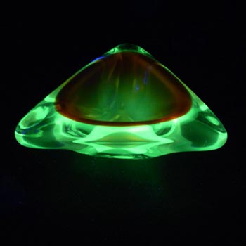 (image for) Arte Nuova Murano Sommerso Red & Uranium Green Glass Bowl