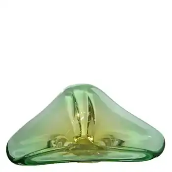 (image for) Murano Biomorphic Green & Amber Glass Sculpture Bowl