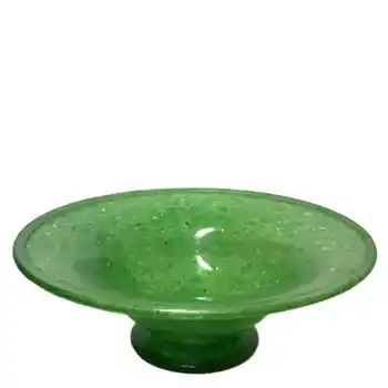 (image for) Clouded Bubbly Green Glass Bowl