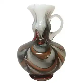 (image for) V.B. Opaline Florence Italian Marbled Glass Vase/Jug