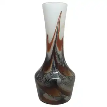 (image for) Vetreria Artigiana Sanminiatello Italian Marbled Brown Glass Vase