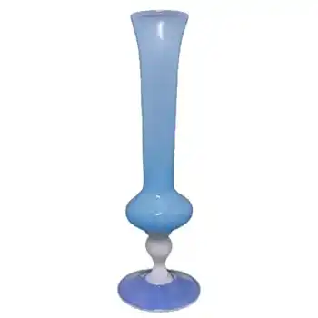 (image for) Italian or French Blue & Opalescent White Glass Vase