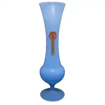 (image for) Stelvia Italian 'Opalina Fiorentina' Blue Glass Vase