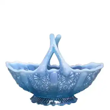 (image for) Davidson 1900 Blue Pearline Glass Lady Chippendale Bowl