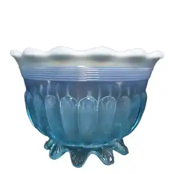(image for) Davidson 1900s Blue Pearline Glass 'Lady Caroline' Bowl