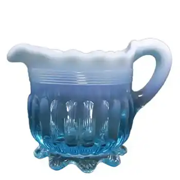 (image for) Davidson 1900s Blue Pearline Glass 'Lady Caroline' Jug