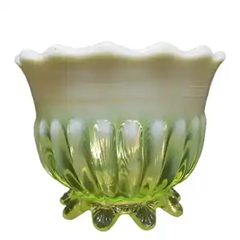 (image for) Davidson 1900s Yellow Vaseline/Pearline Glass Bowl/Dish