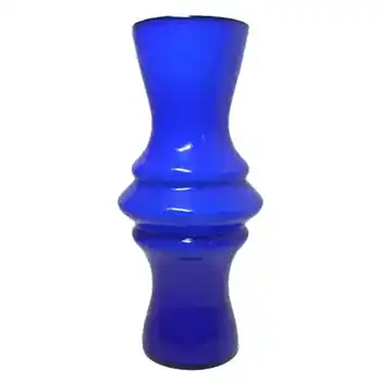 (image for) Empoli 1970's Italian Blue Retro Cased Glass Vase