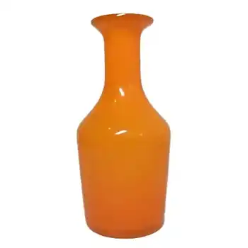 (image for) Empoli 1970's Italian Orange Retro Cased Glass Vase