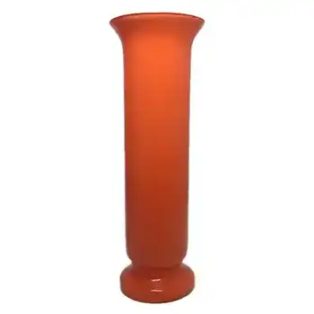 (image for) Empoli 1970's Italian Orange Retro Cased Glass Vase