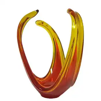 (image for) Viartec Murano Style Selenium Red & Orange Spanish Glass Sculpture