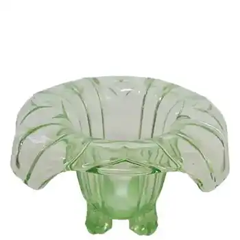 (image for) Sowerby Art Deco 1930's Uranium Green Glass Posy Bowl