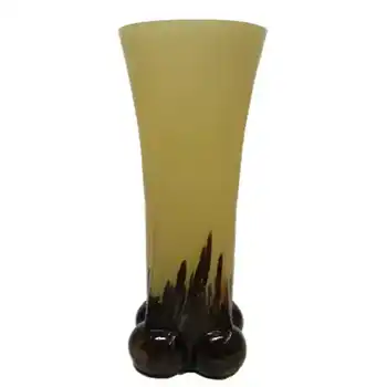 (image for) 1930's Bohemian Brown/Beige Spatter Glass Vase