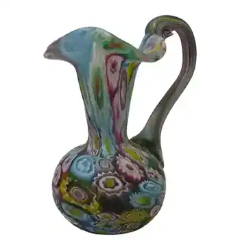 (image for) Fratelli Toso Millefiori Canes Murano Glass Jug / Pitcher