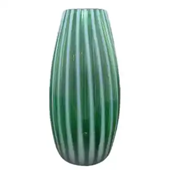 (image for) Harrachov Czech Green Opalescent Glass Vase by Milan Metelak