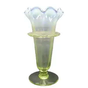 (image for) Victorian 1900's Vaseline/Uranium Yellow Glass Vase