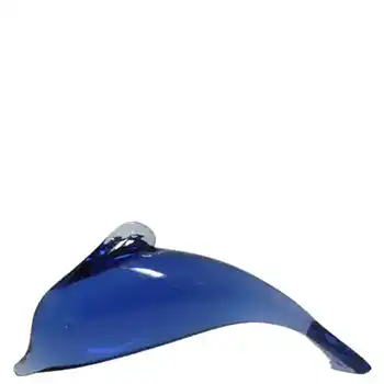 (image for) Wedgwood Blue Glass Dolphin Paperweight Sculpture