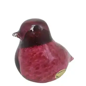 (image for) Wedgwood Speckled Pink Glass Fledgling Bird RSW429 - Marked