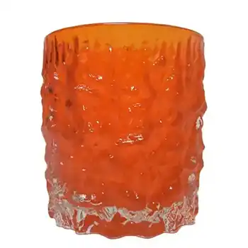 (image for) Selezione IVV Italian Orange Glass Textured Bark Tumbler