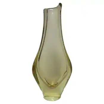 (image for) Zelezny Brod Czech Yellow Glass Vase - Miloslav Klinger