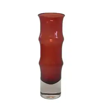 (image for) Aseda Swedish Red Glass Vase by Bo Borgstrom #B5/80